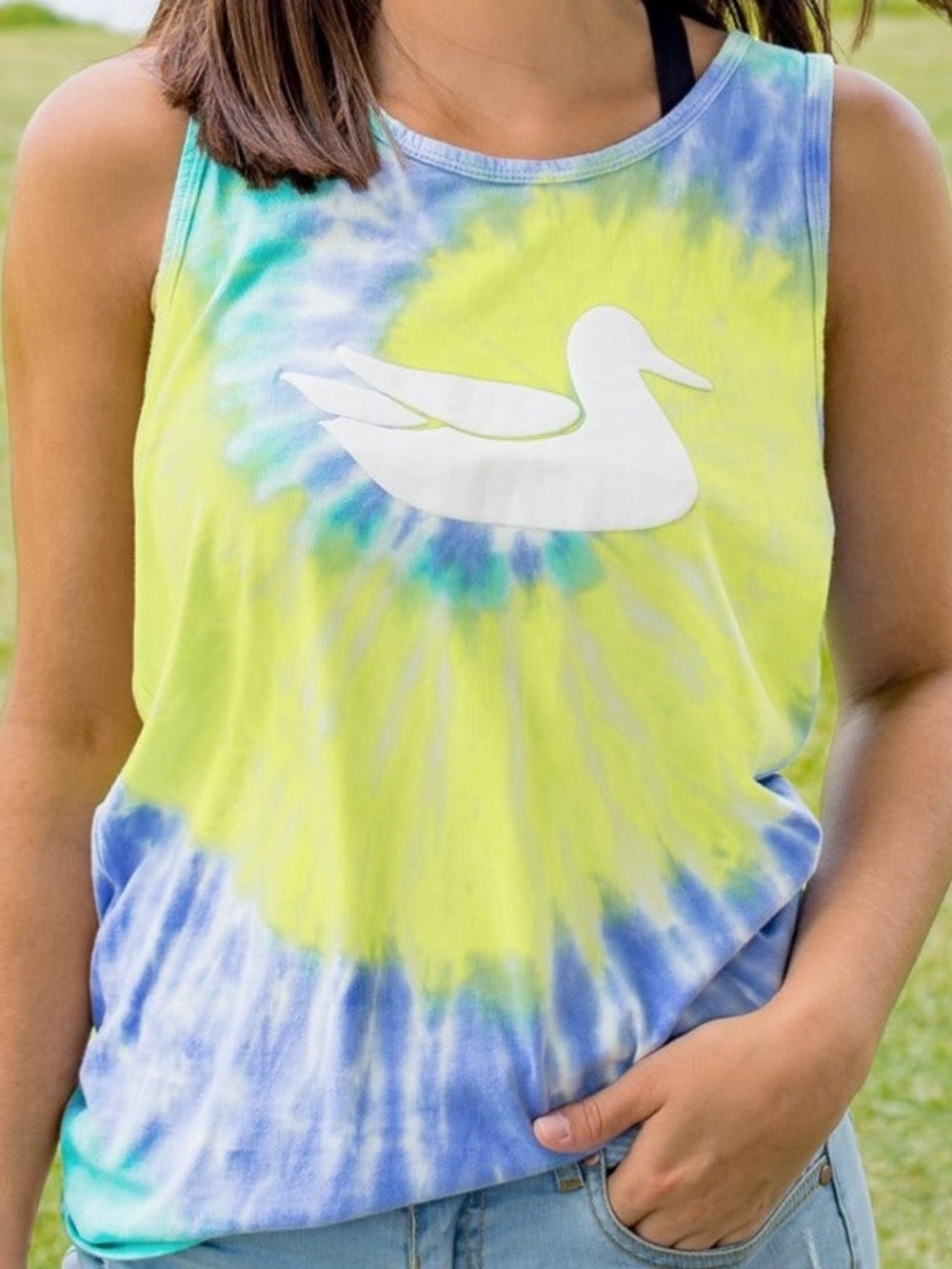 Southern Marsh Tie-Dye Tank Top in Lime, Teal & Purple 4/$25 - Picture 2 of 3